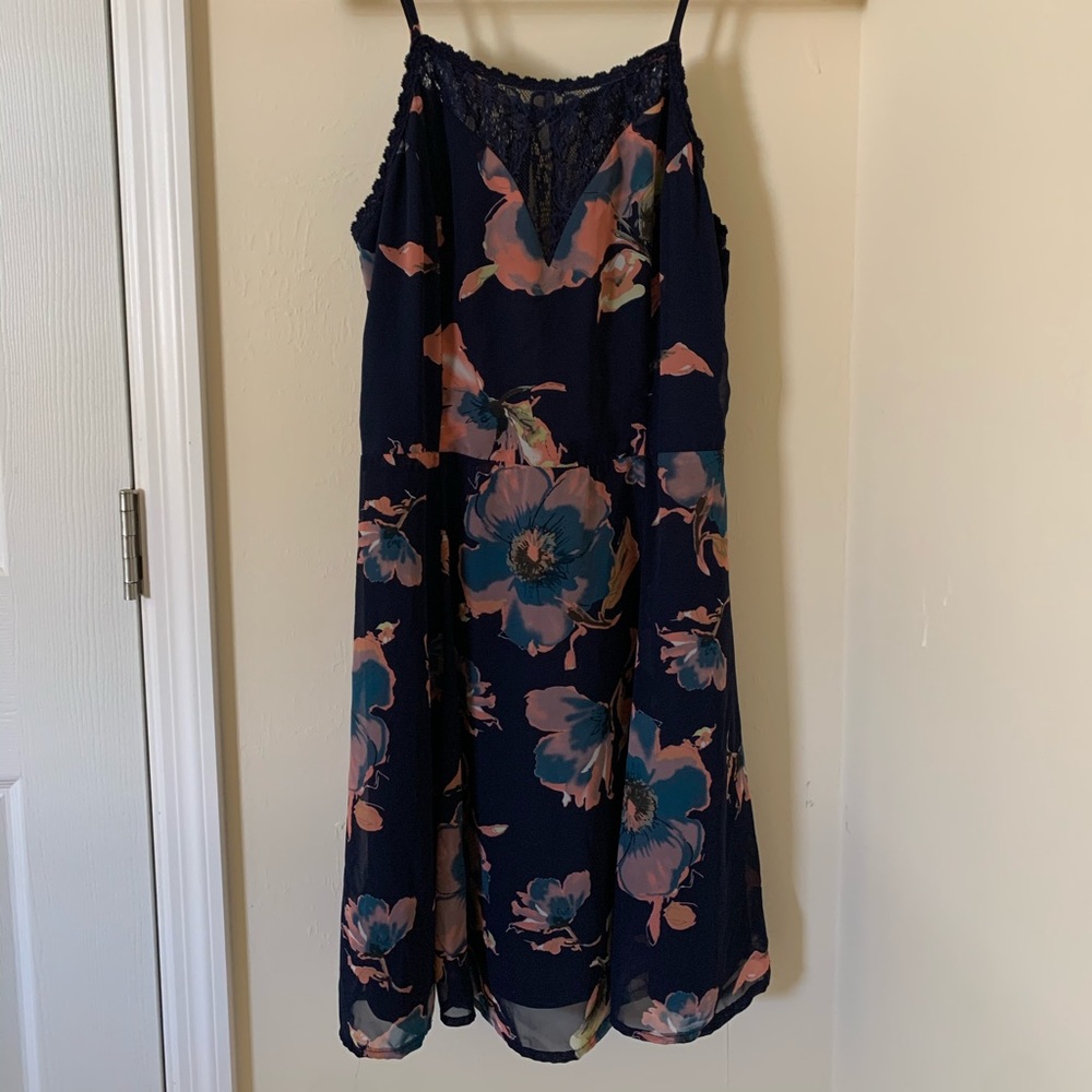 Floral, navy blue Dress